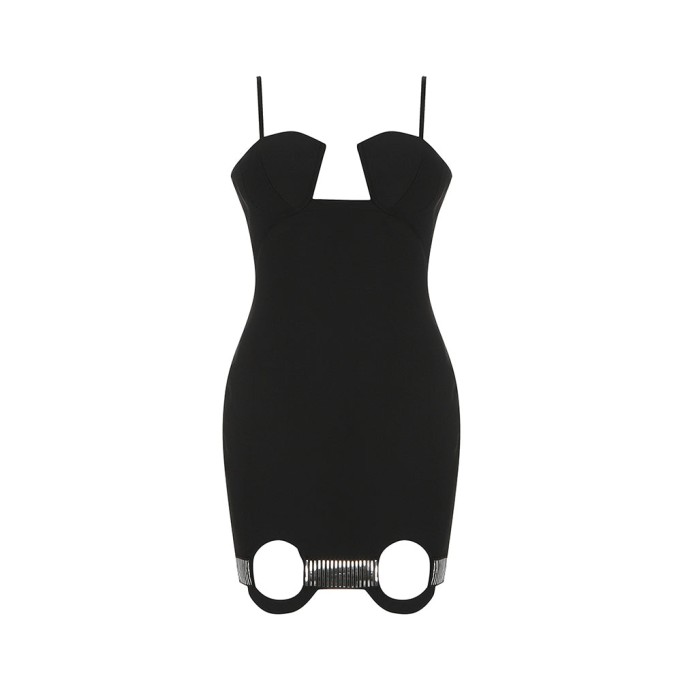 Strappy Sleeveless Cut Out Mini Bandage Dress HB7591