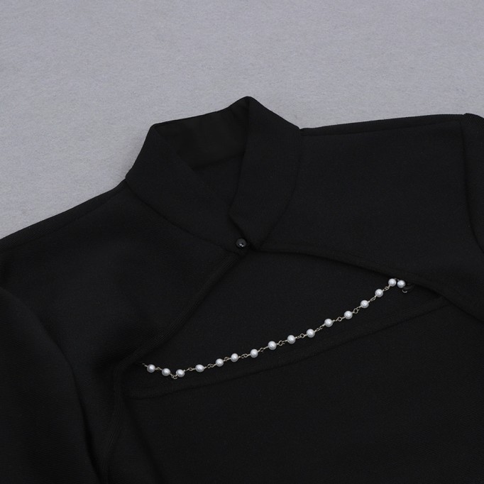 High Neck Long Sleeve Cut Out Bandage Set