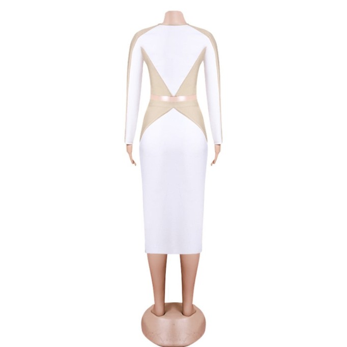 Round Neck Long Sleeve Splicing Bandage Set PZL3012