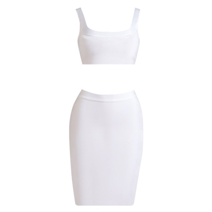 Strappy Sleeveless Exposed Waist Bandage Set PZL3053